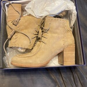 Stuart Weitzman Beige Suede Heeled Boots